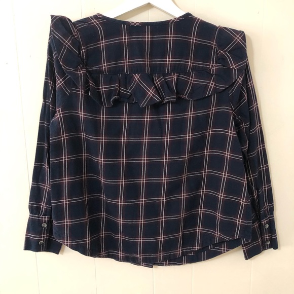 Madewell plaid ruffle Yoke top (XS) - Picture 7 of 8